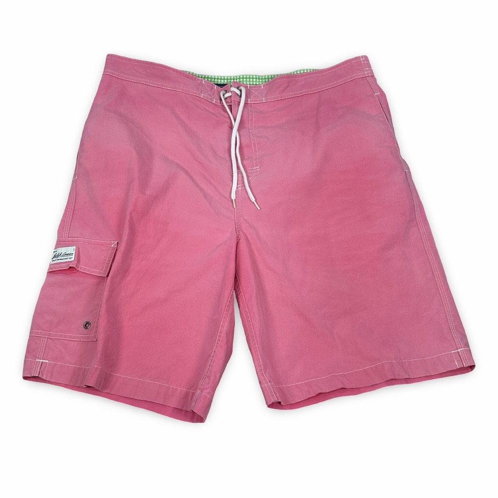 Polo Ralph Lauren Mens Pink Swim Trunks Cargo‎ Board Shorts Mesh Lining Large